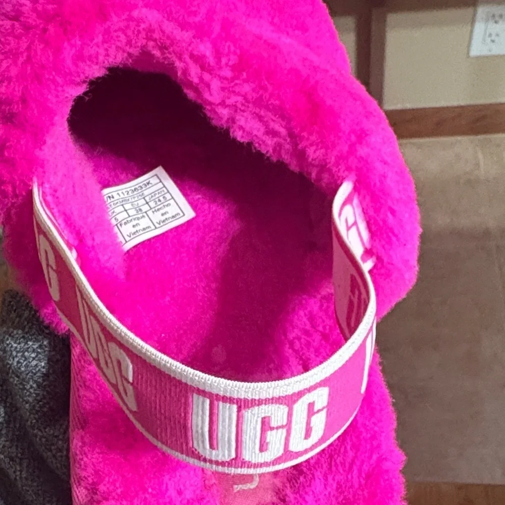 UGG Vibrant Pink Fuzzy Slippers